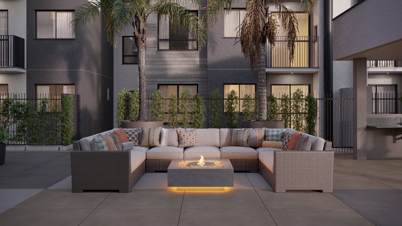 Fire-place e área de convivência